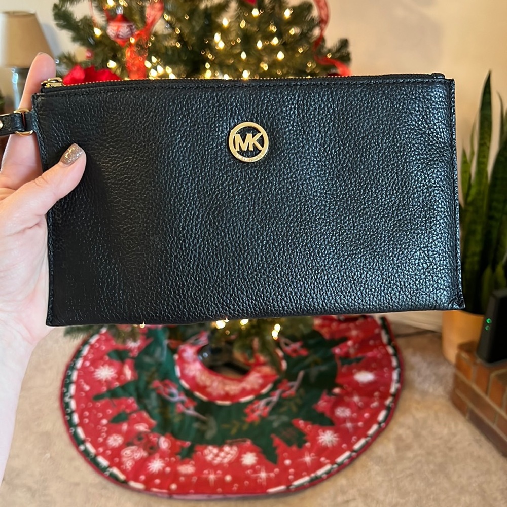 Michael Kors Black Wristlet Clutch